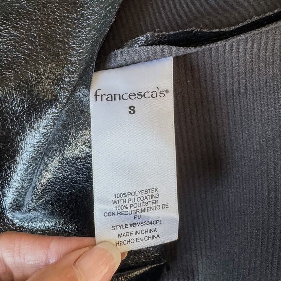 NWT-Francesca's Gwen Faux Black Leather Full Zip Up Mini Skirt, Women’s Small - Picture 7 of 11